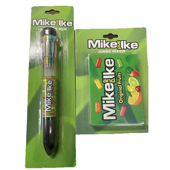 Mike And Ike Jumbo Eraser And Pen Set - Picture 1 of 3
